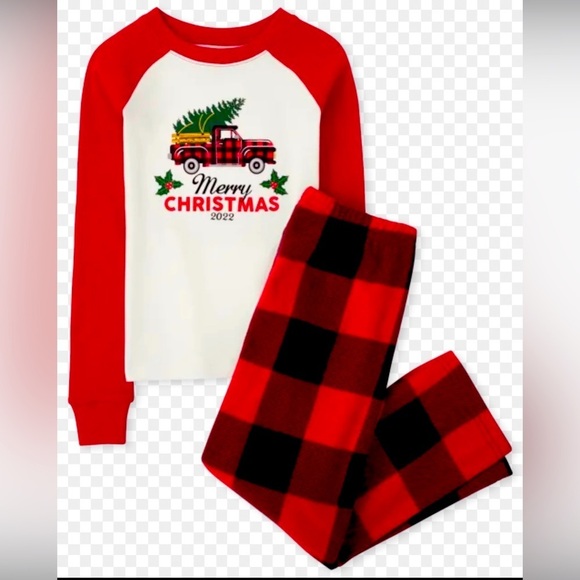PJ Place Other - BNWT- PJ Place Unisex Merry Christmas pajama set. Blk/Red Buffalo print pants.